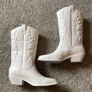Soda white cowboy boots